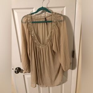 Long sleeve sheer blouse